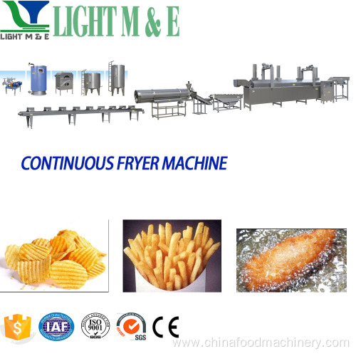 Automatic Potato Chips Continuous Belt Deep Fryer Machine